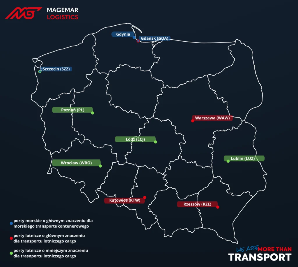 Terminale morskie i lotnicze cargo w Polsce