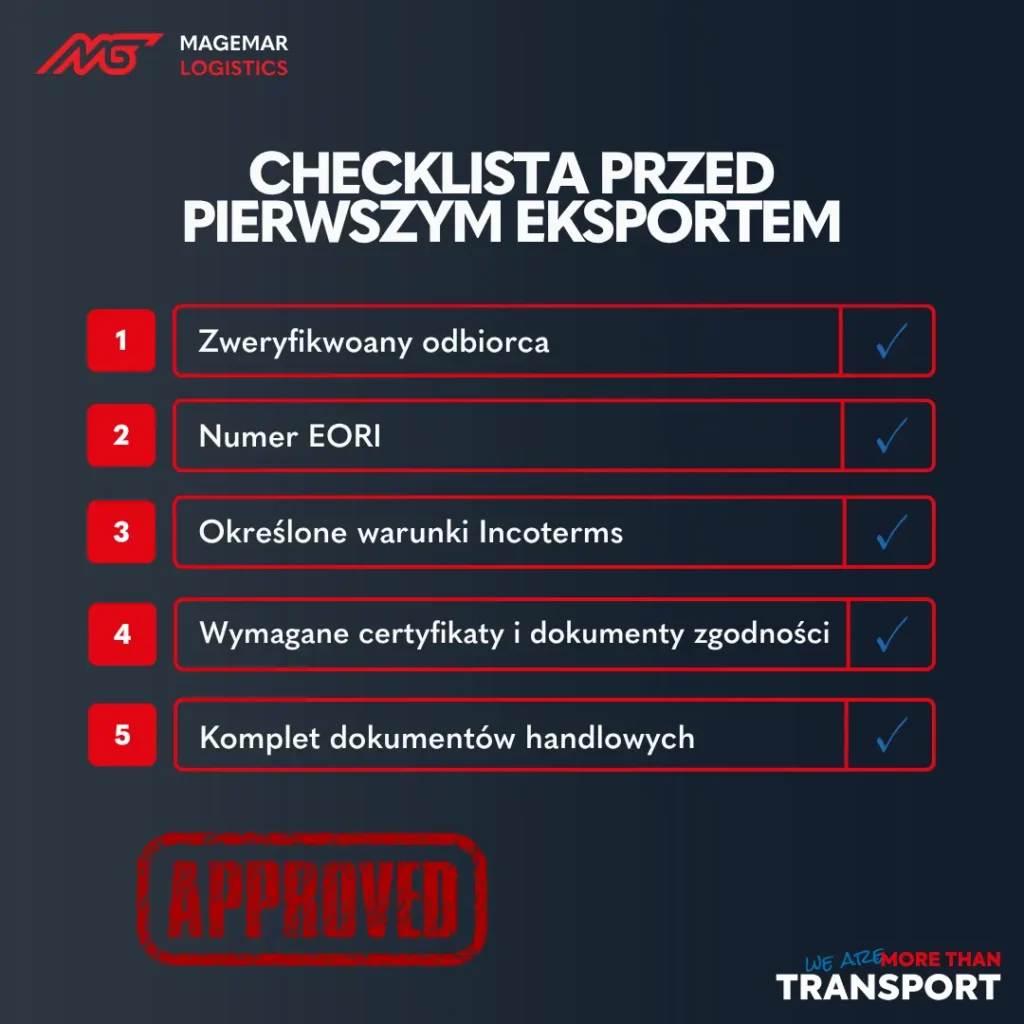 Checklista przed pierwszym eksportem - Magemar Logistics